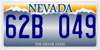 NV license plate 62B049