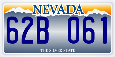 NV license plate 62B061