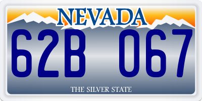 NV license plate 62B067