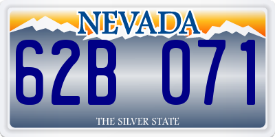 NV license plate 62B071