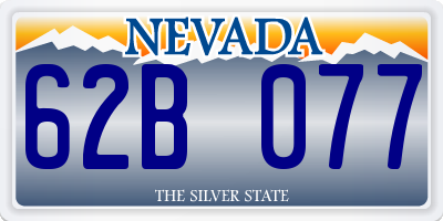 NV license plate 62B077