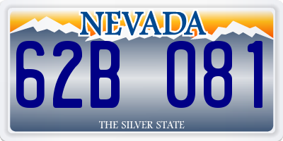 NV license plate 62B081