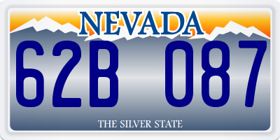 NV license plate 62B087