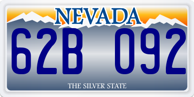 NV license plate 62B092
