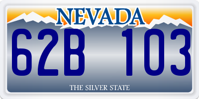 NV license plate 62B103