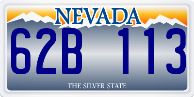 NV license plate 62B113