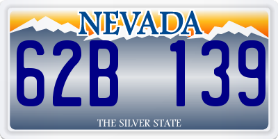 NV license plate 62B139