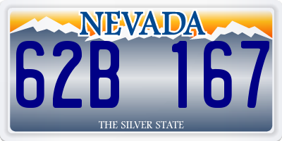 NV license plate 62B167