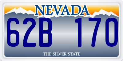 NV license plate 62B170