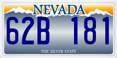 NV license plate 62B181