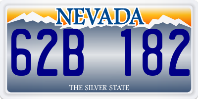 NV license plate 62B182