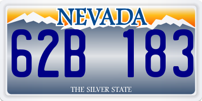 NV license plate 62B183
