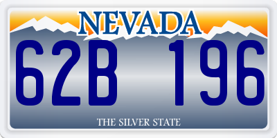 NV license plate 62B196