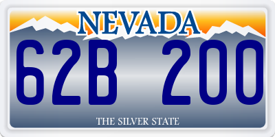 NV license plate 62B200