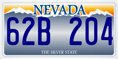 NV license plate 62B204