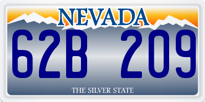 NV license plate 62B209