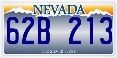 NV license plate 62B213