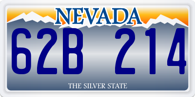 NV license plate 62B214