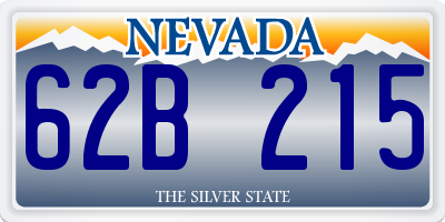 NV license plate 62B215