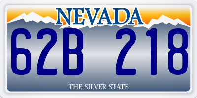 NV license plate 62B218