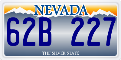 NV license plate 62B227