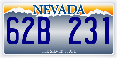 NV license plate 62B231