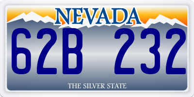 NV license plate 62B232