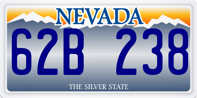 NV license plate 62B238