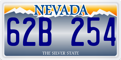 NV license plate 62B254
