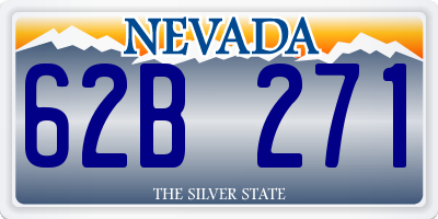 NV license plate 62B271