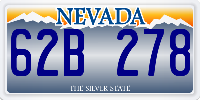 NV license plate 62B278