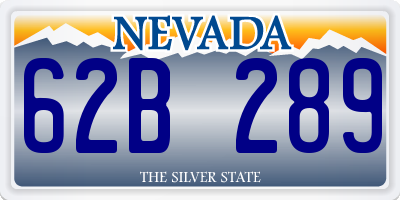 NV license plate 62B289