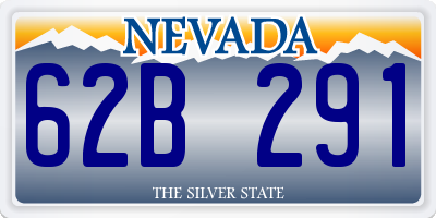 NV license plate 62B291