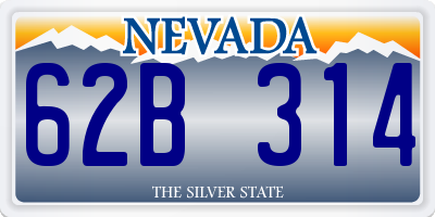 NV license plate 62B314