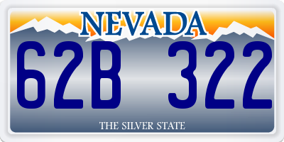 NV license plate 62B322