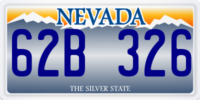 NV license plate 62B326