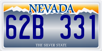 NV license plate 62B331