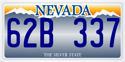 NV license plate 62B337