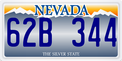 NV license plate 62B344