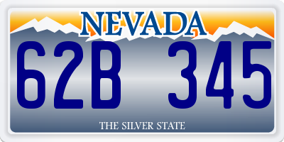 NV license plate 62B345