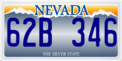 NV license plate 62B346