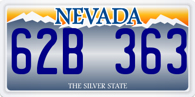 NV license plate 62B363