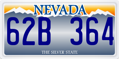 NV license plate 62B364