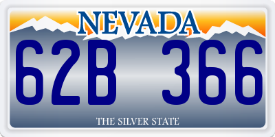 NV license plate 62B366