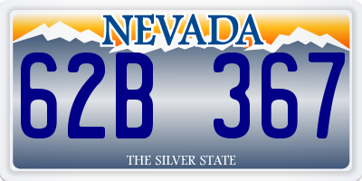 NV license plate 62B367