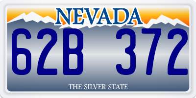 NV license plate 62B372