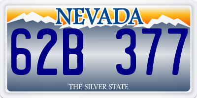 NV license plate 62B377