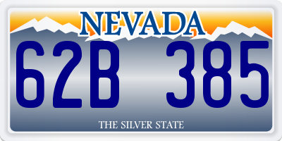 NV license plate 62B385