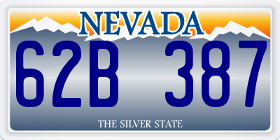 NV license plate 62B387