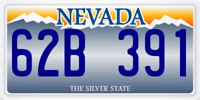 NV license plate 62B391